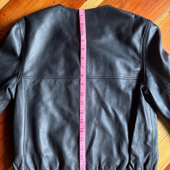 Perfect Black Leather Crop Jacket - Theory - Picture 10 of 10